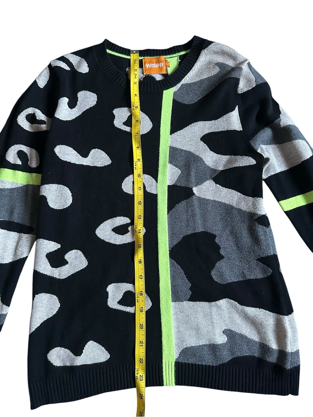 WISPR by Brodie Cashmere Black, Gray & Neon Green Leopard-Print Crewneck Sweater - Picture 4 of 7